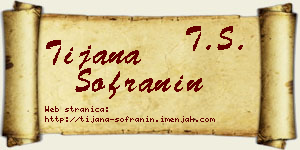 Tijana Sofranin vizit kartica